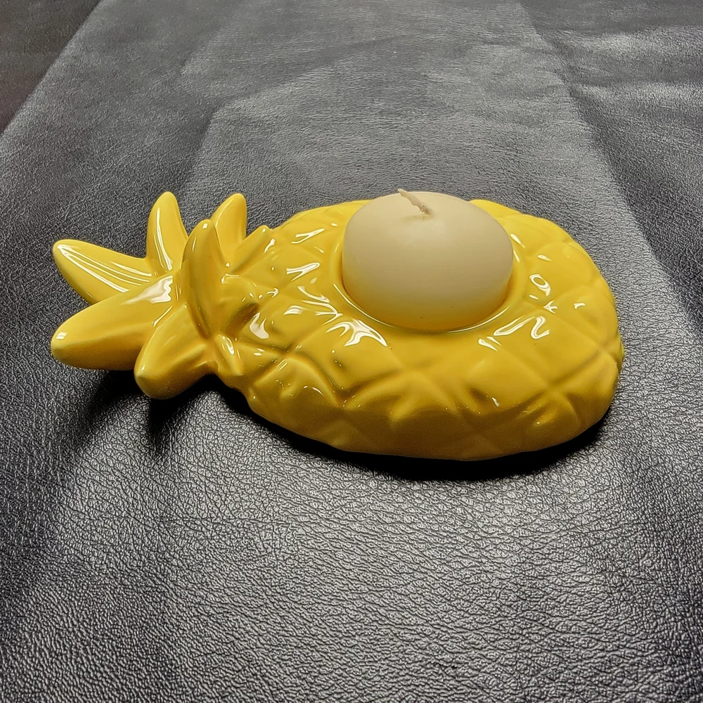 Yellow Pineapple Candle Holder